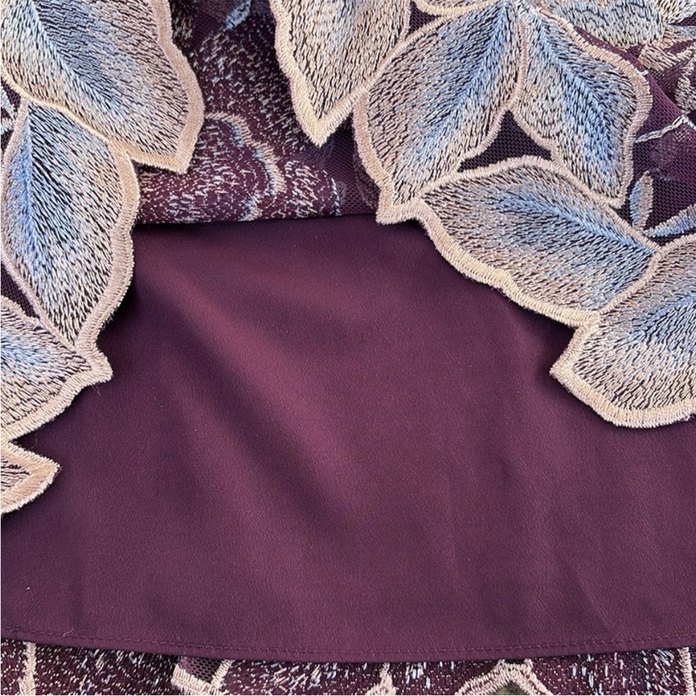 EUC Free People Floral Embroidered Dress Purple Size 4 - Picture 9 of 11